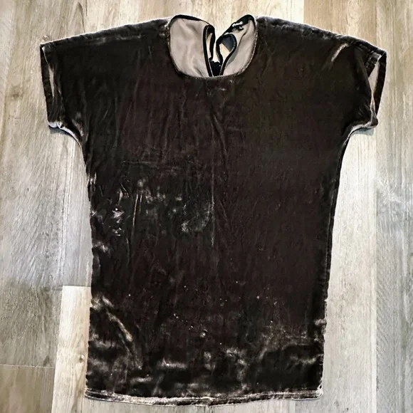 Madewell Gray Velvet Tie Neck Tunic/Dress - Picture 9 of 15